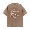 Fashion Washed T Shirt Basketball Printed T-shirts Cool Loose Personality Plus Size Round Neck Bleach T Shirt Men