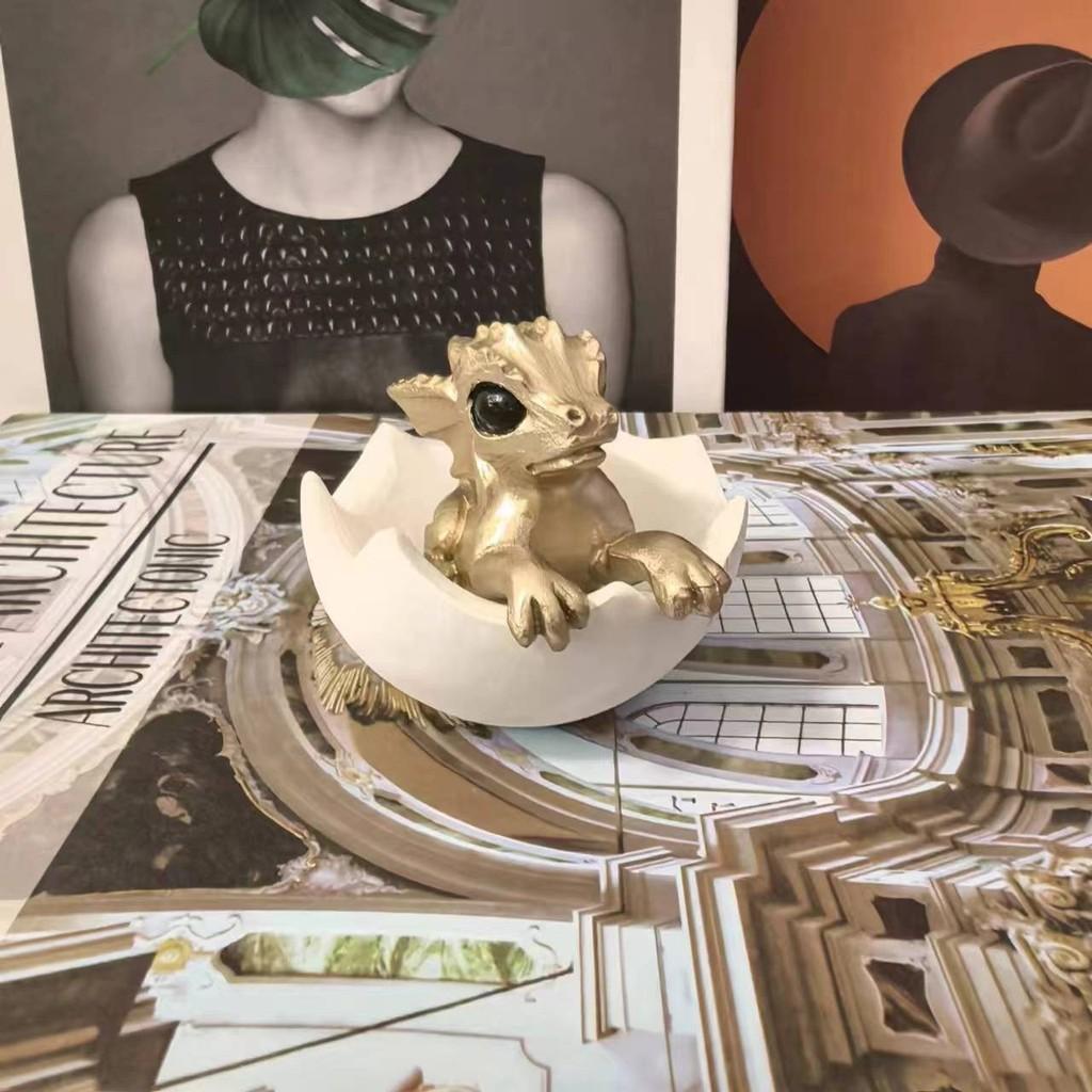 Милый Детеныш Дракона Вылупляющийся Яичная Скорлупа Декоративная Полимерная Поделка Для Современного Домашнего Декора