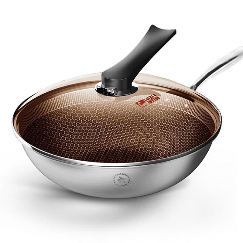 KOBACH 304 Stainless Steel Honeycomb Non-stick Wok, 32cm