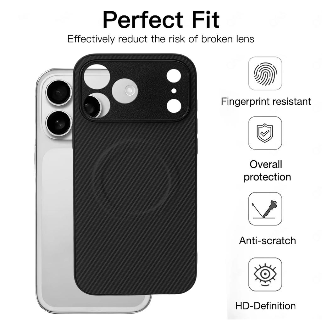 Carbon Fiber for 17 Pro Case Strong Magnetic Phone Case Slim Thin Smooth TPU Bumper for 17/17 Pro/17 Air/17 ProMax