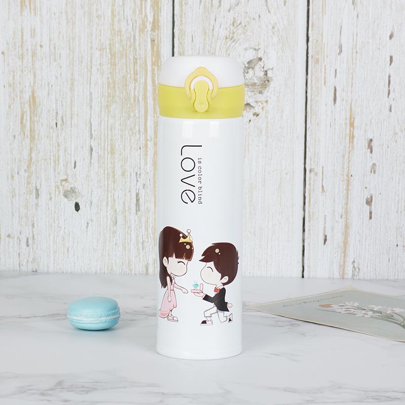 Новая мультяшная кружка с отскоком, детские чашки из нержавеющей стали 304, студенческие уличные подарочные чашки для пар.