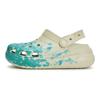 Crocs Crush Clog 811 Сделано Кит Падает Живой Специальная Обувная Коробка Хай-стрит Брызги Чернил Дырявая Обувь Унисекс Кость Белый Цвет Тиффани