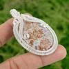 925 Silver Oval Rosetta Jasper Gemstone Sister Boho Wire Wrapping Bezel Pendant