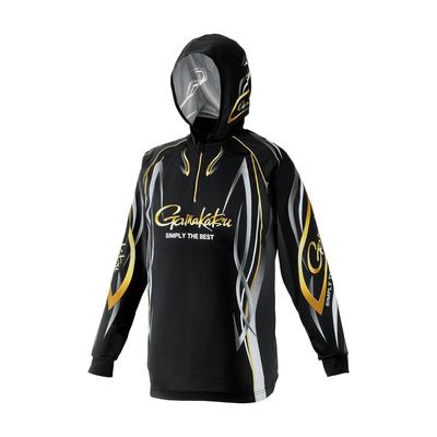 Толстовка с капюшоном на молнии Gamakatsu 2WAY Print GM3736 Black 3L