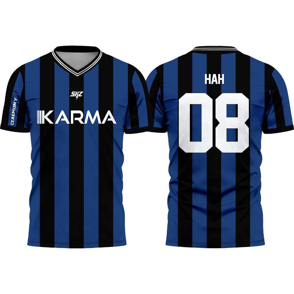 Karma SKZ Hyunjin 04 Soccer Jersey 3D Quick Dry T-Shirt For Men Women Sports Fan Tee Summer, outdoor sports, training clothes