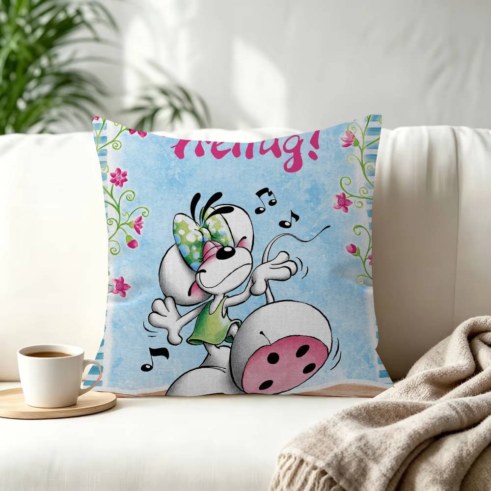 Character Diddl Cute  Decorative Pillowcase Square Pillowcase Home Office Decorative Cushion Cover