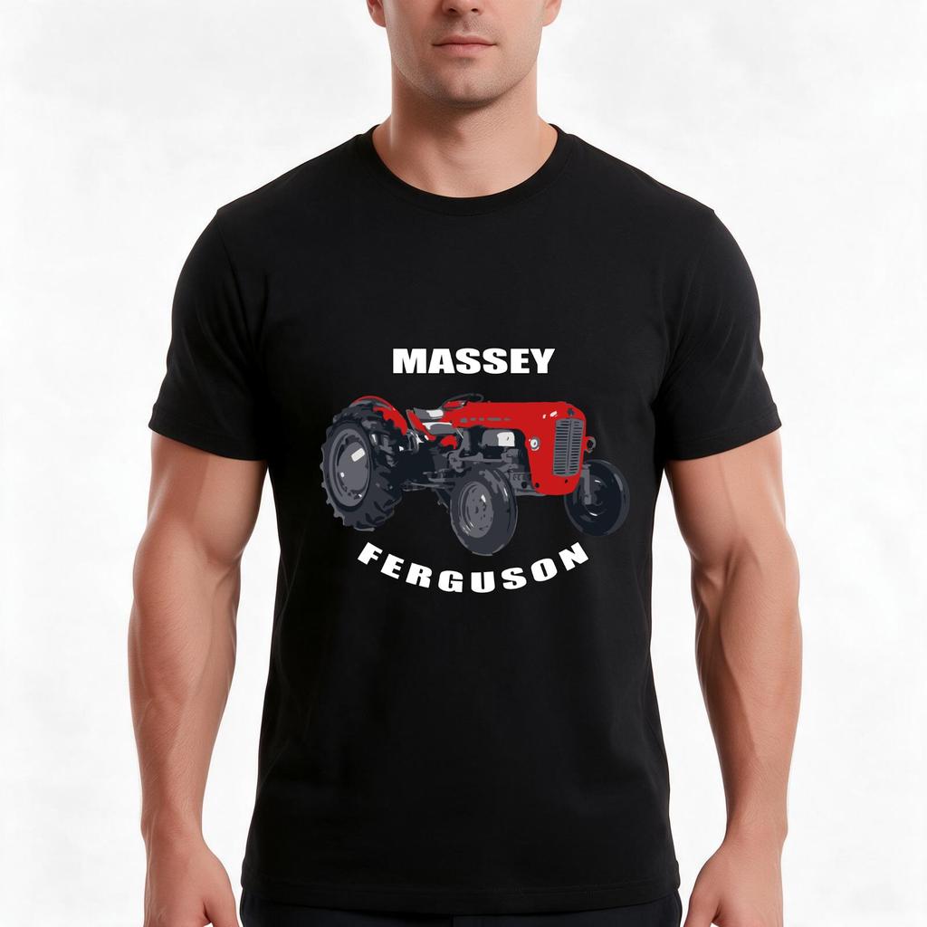 Massey Ferguson Tshirt Summer Casual Cotton Tee Oversized Streetwear Tops Vintage Graphic Print Loose Fit Short Sleeve