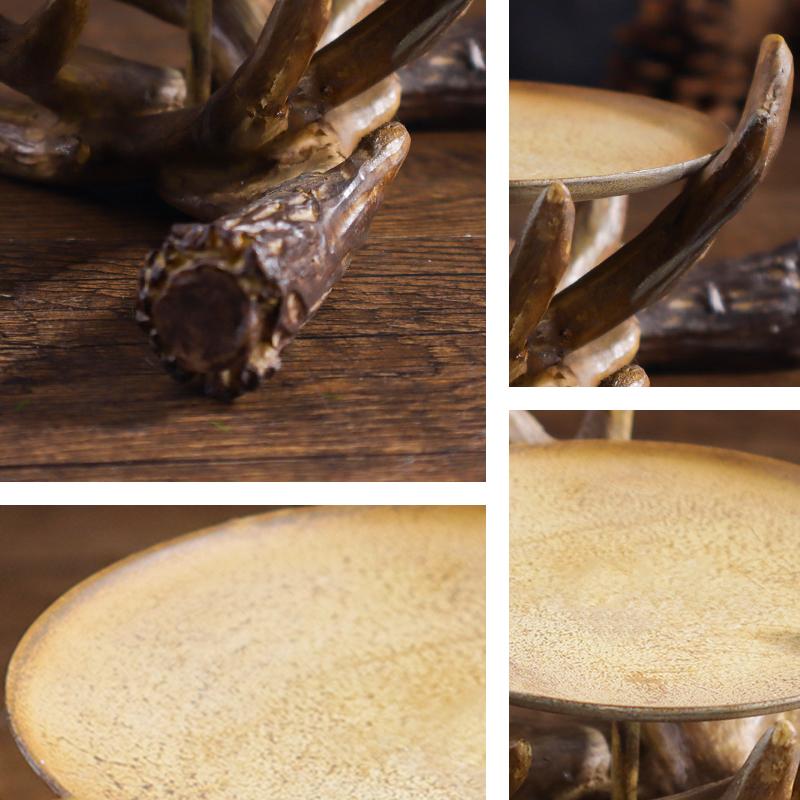1 Antler Candle Holder Resin Ornament, Rustic and Elegant Design, Perfect for Home Decor, Table Centerpiece