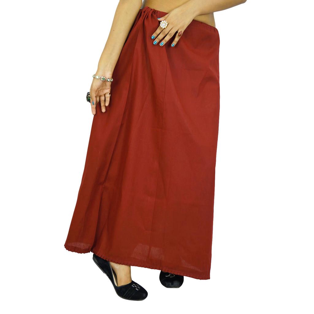 Индийские женщины носят хлопковую петтикот Болливуда твердую подкладку для сари