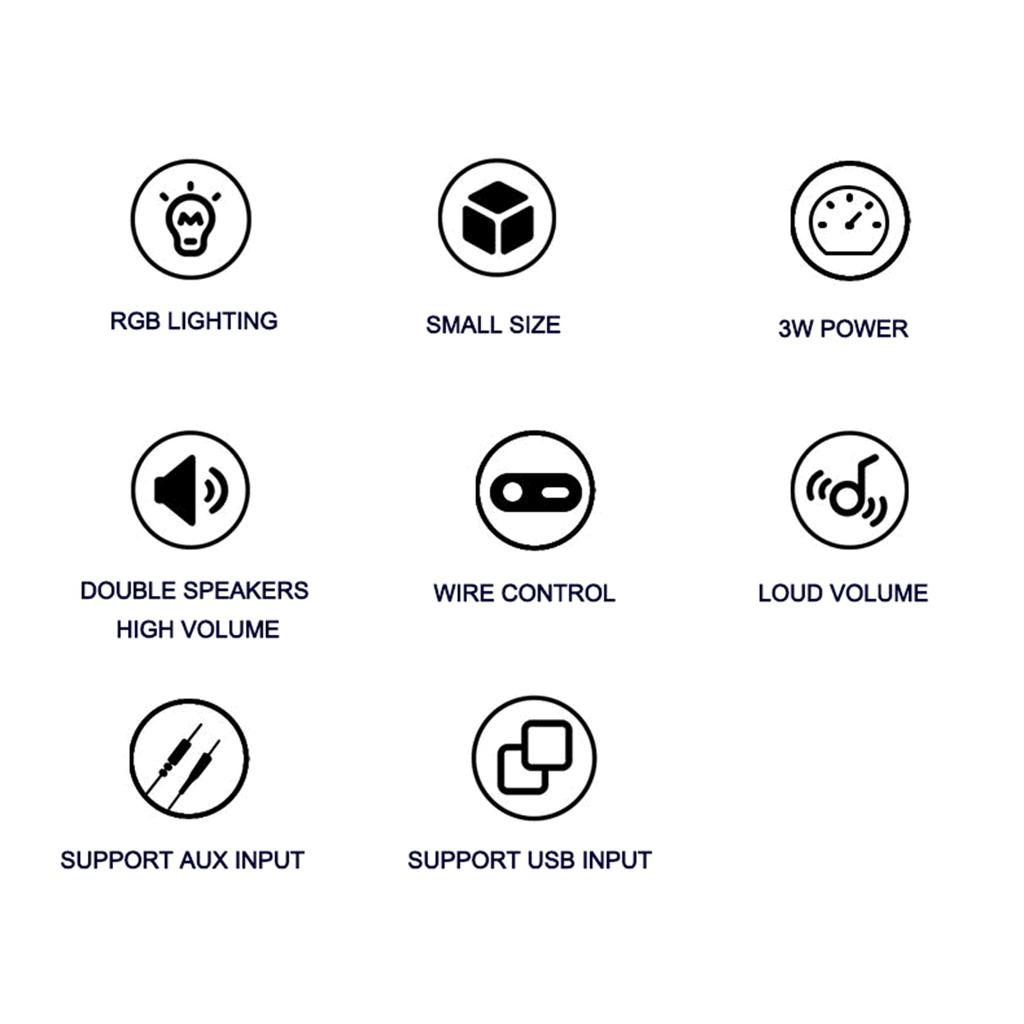 SADA Комплект домашних колонок Настольные компьютерные колонки для ПК 3,5 мм Проводные колонки для ноутбука Питание от USB Звуковая коробка с RGB