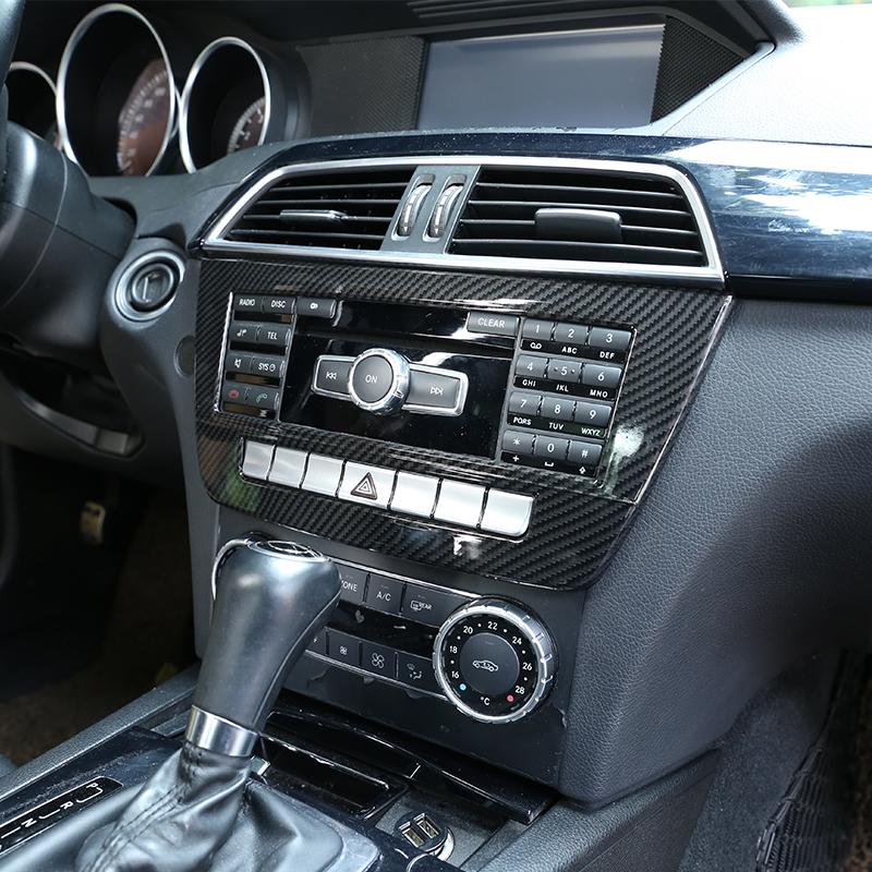 Наклейки для отделки салона автомобиля из углеродного волокна для Mercedes benz C Class W204 C180 C200 2007-2013 Аксессуары