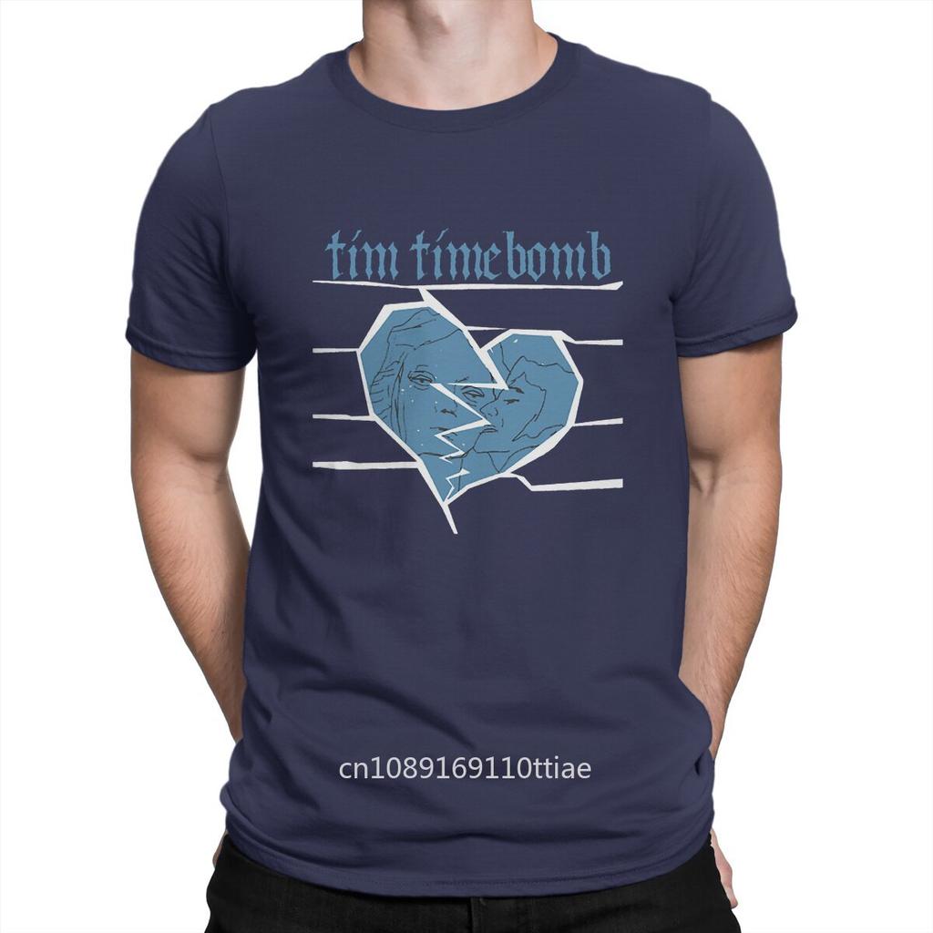 Vintage Time Bomb T-Shirts Men Crew Neck 100% Cotton T Shirt Tim Timebomb Short Sleeve Tee Shirt Summer Clothing