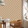 Brown Checkered Wallpaper Cream and Orange for Living Room and Bedroom 50x1000