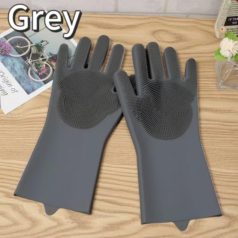 1/2/3pair Dishwashing Cleaning Gloves Silicone Dish Washing Gloves for Household Scrubber Kitchen Cleaning Tools