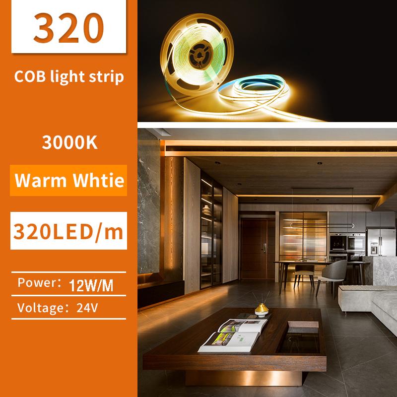 5 м/10 м/лот FCOB светодиодная лента высокой плотности гибкая COB DC24V RA90 синяя красная зеленая розовая 3000K 4000K 6000K светодиодная лента для украшения