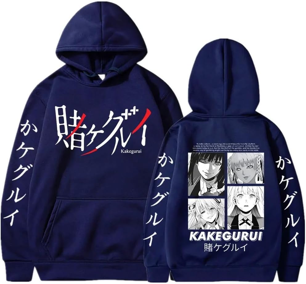 2024 New Anime Kakegurui Hoodies Cosplay Yumeko Jabami Womens Casual Sweatshirts Pocket Loose Clothes Pullover