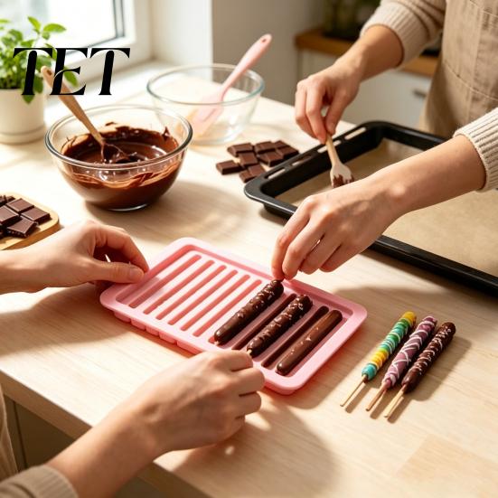 DIY Crafting Molds for Soap Silicone Twist Pretzel Mold, 12 Cavity Cake Chocolate Rod Candy Baking Tray, Compact Storage Kitchen Easy Release Ice Cube