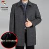 Мужское шерстяное пальто средней длины Woodpecker для весны, осени и зимы - на флисовой подкладке, утолщенное для среднего и пожилого возраста