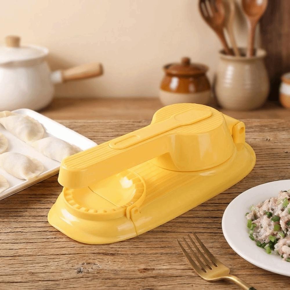 2PCS Lightweight Efficient 2 in 1 Dumpling Maker Plastic Labor-Saving Dough Presser with Handle Dumpling Skin Maker DIY