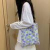 Зеленая двусторонняя сумка-тоут Легкие сумки для покупок Шикарные фиолетовые цветочные сумки через плечо Для путешествий