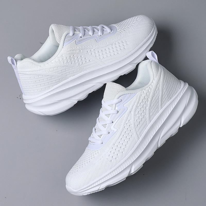 Женские осенние кроссовки Flyknit на толстой подошве, повседневные, для бега - Дышащая сетка, Большой размер, Удобные спортивные кроссовки для мамы