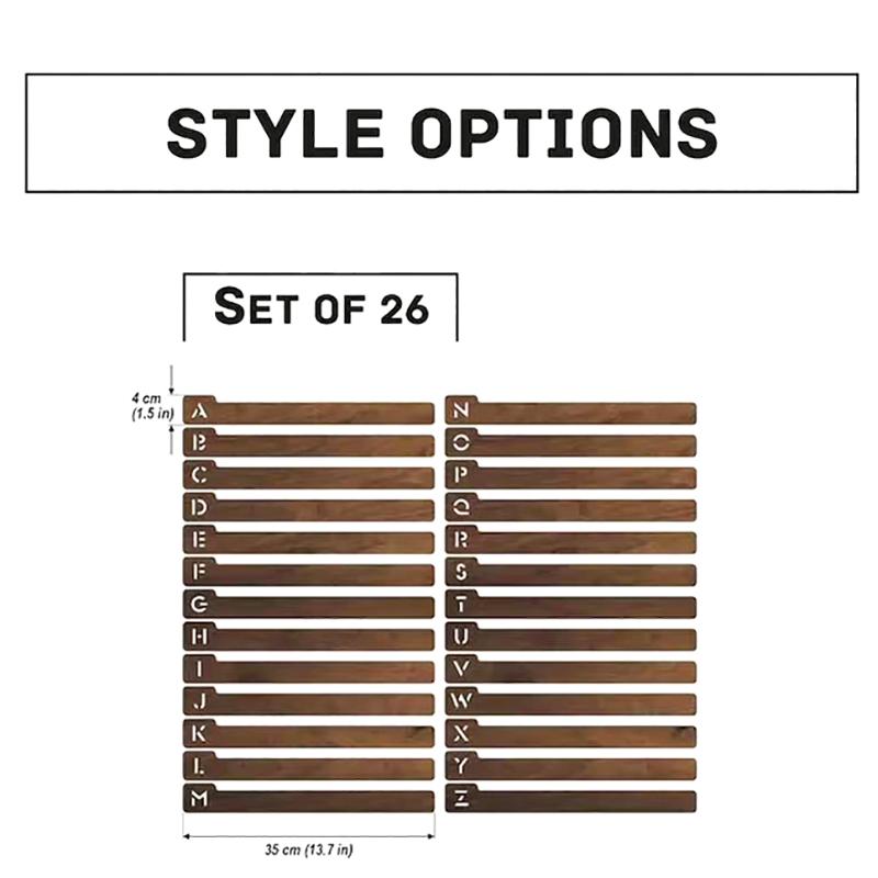26 шт. Разделители для виниловых пластинок Алфавитные разделители для хранения виниловых пластинок A-Z деревянные разделители для пластинок 26 органайзер для хранения пластинок