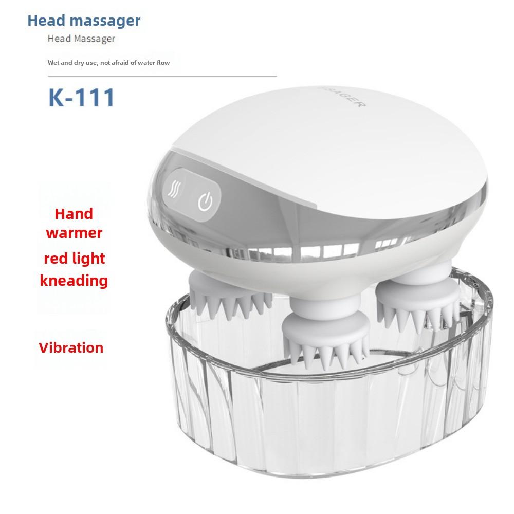 Массажер для головы Терапия головы и компрессионные акупунктурные точки Электрическая меридианная щетка Водонепроницаемый разминающий ручной массажер для кожи головы