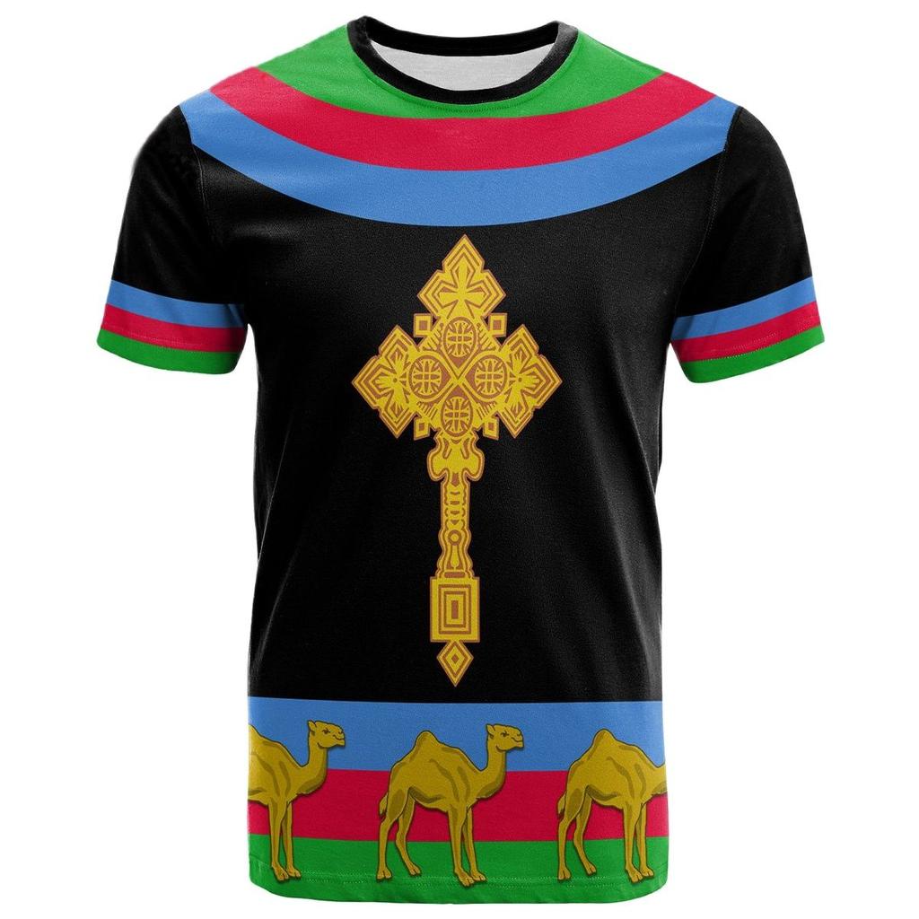 2023 Tessffel Африка Страна Эритрея Лев Красочные Ретро 3Dпринты мужские/женские летние повседневные забавные футболки с короткими рукавами уличная одежда
