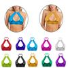 Women Seamless Brassiere Shiny Metallic Faux Leather Halter Bandage Bra Top
