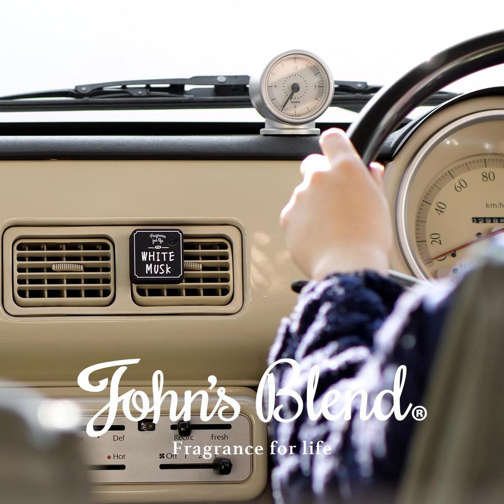 Johns Blend OA-JON-34-10 Car Refill, Set of 2, Air Conditioner Vent Black Musk, Clip-on