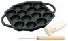 Ikenaga Iron Works Takoyaki Plate 14 отверстий с ручкой для масла и булавкой Snack Gourmet Round Plate Ajillo 41402