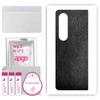 apgo Protective Skin Sticker for the Back Compatible with Samsung Galaxy Z Fold4, Wrap Film, Foil, Vinyl - Pattern Black Leather