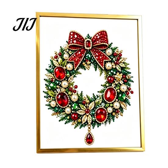 Unique Holiday Present for Friends DIY Faux Crystal Beaded Painting Christmas Tree Kit, Sparkling Handmade Wall Art Craft Set, 3D Gem Beads