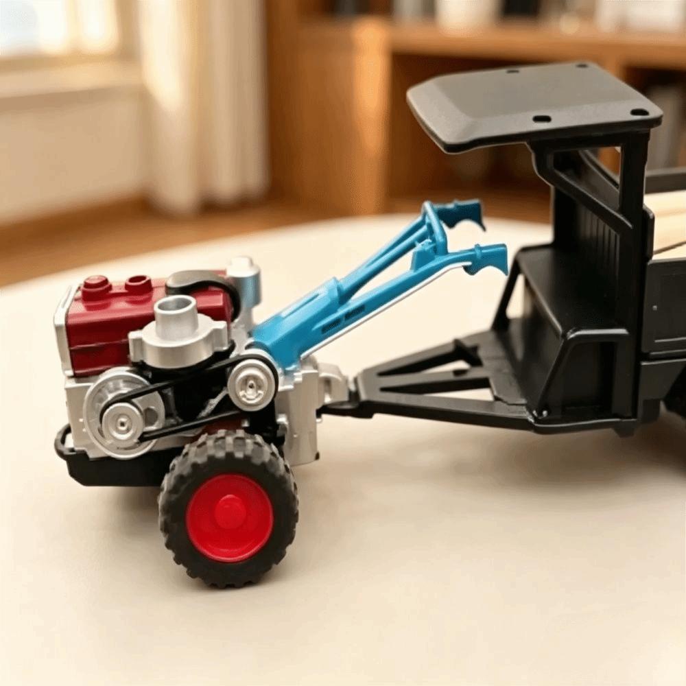 Pull Back Tractor Model Toys Sound Light Tractor Trailer Toy Farm Vehicle