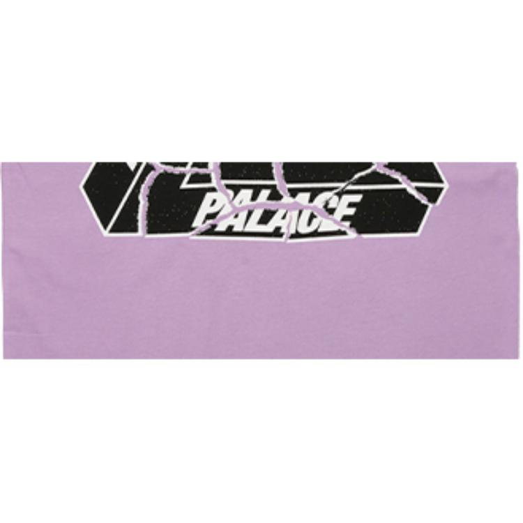 Palace Футболка с тройными разрывами Светло-фиолетовые топы унисекс P25TS027