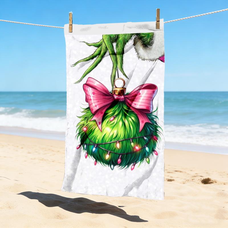 Grinch Christmas Stylish Digital Printing Beach Towel Quick Drying Absorbent Blanket For Beach Pool Gym Travel Christmas Gift C9211493