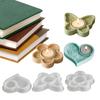3 Pieces Butterfly Flower Heart Shape Silicone Mold Candlestick Epoxy Resin Molds Spring Decoration Handmade Candle Holder Mold