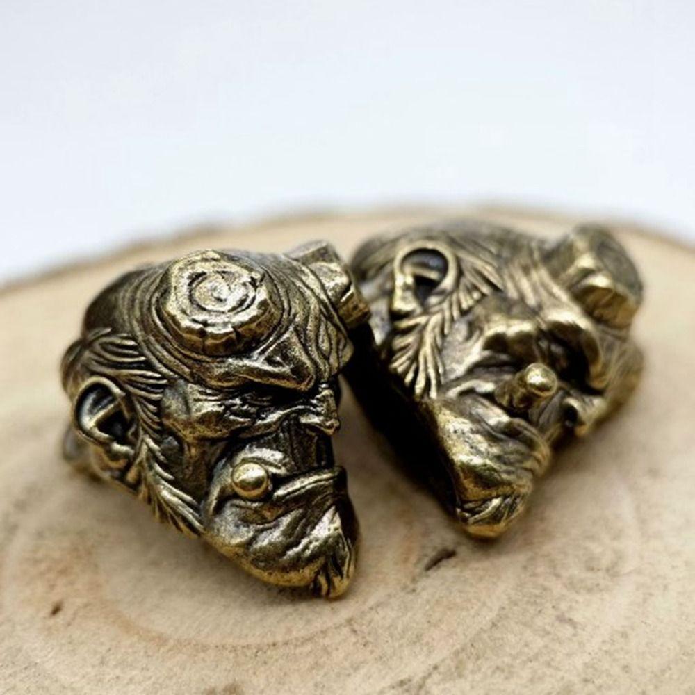 Charms Retro Skull Head Pendant Retro Animal Bear Dog Paracord Bead  EDC Outdoor Tool