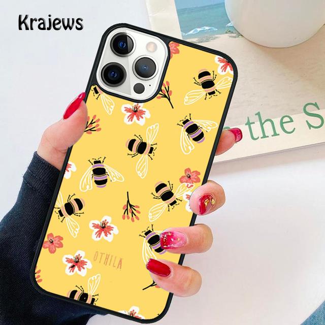 Bee Bumblebee Pattern soft Phone Case Cover For iPhone 17 Air 16 15 14 plus 11 12 13 pro max coque Shell Fundas