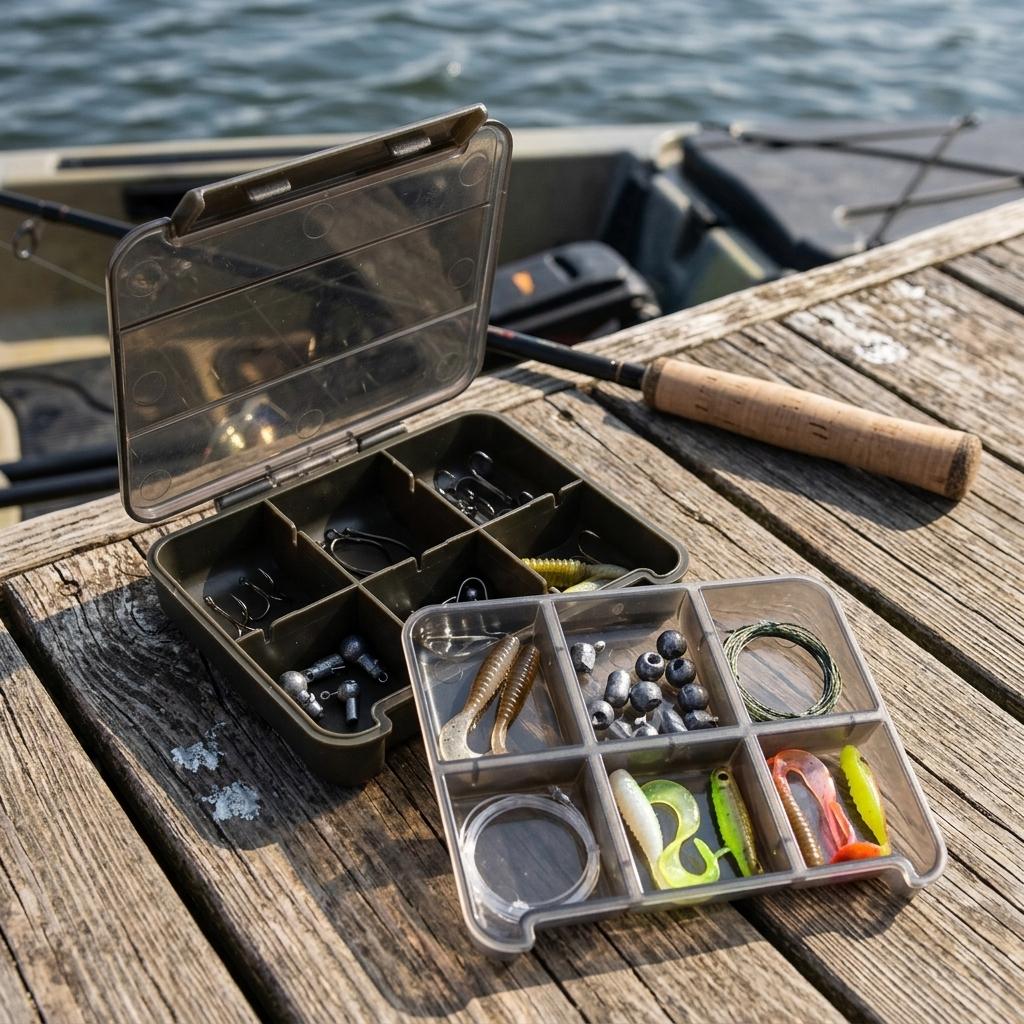 Segregated Lure Box For Fishing Hooks And Baits Organizer With Transparent Lid And Multiple Compartments
