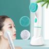 Facial Brush 2 In 1 Electric Silicone Facial Cleansing Brush Skin Care Peeling Blackhead Removal Pore Cleanser Face Device