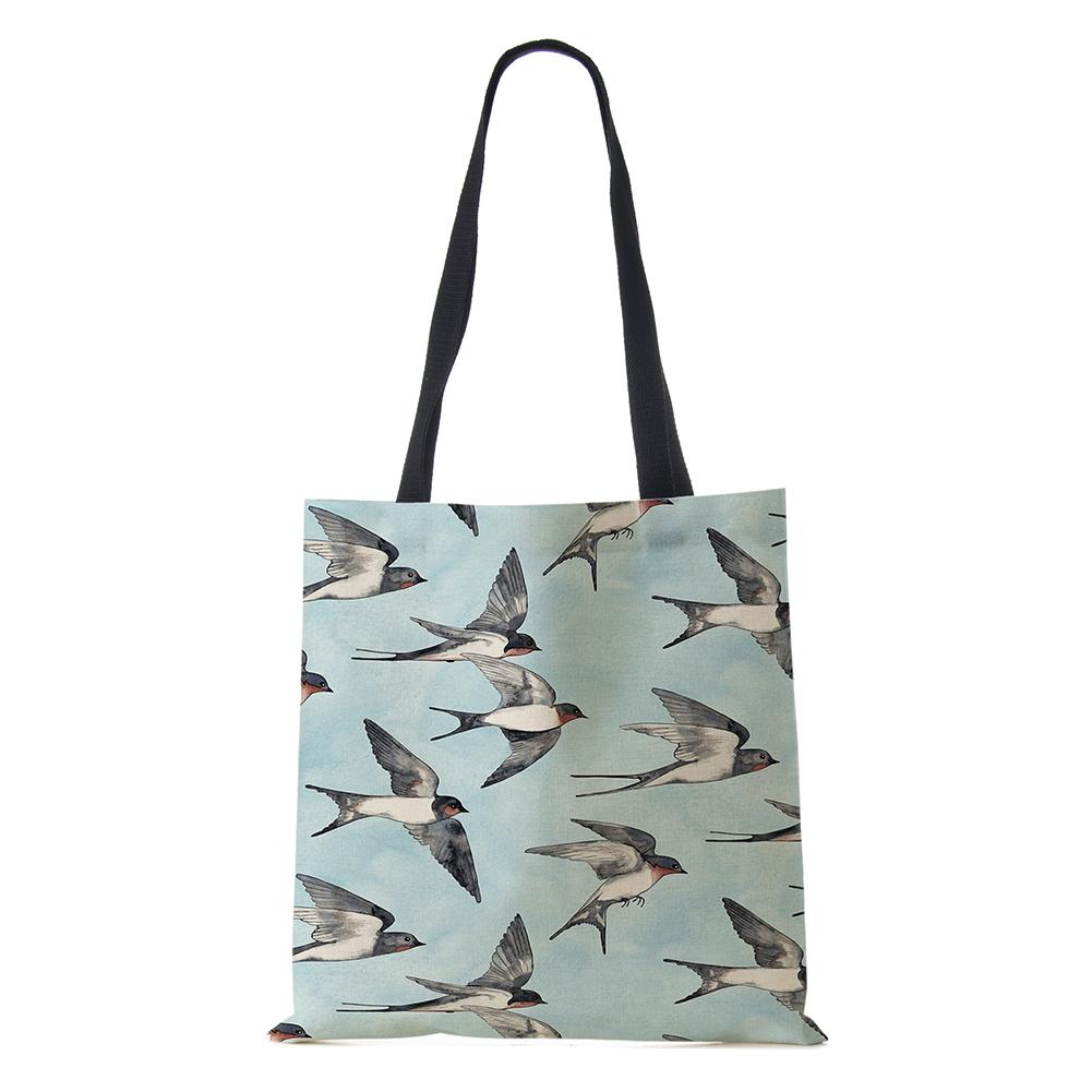 Сумка через плечо с растениями и цветами, пейзаж 2022, женская многоразовая холщовая сумка-тоут для покупок, простая повседневная складная сумка большой вместительности