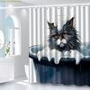 JIT1 шт. с крючками шторка для душа, узор с котятами из пены, высококлассная и элегантная, можно стирать в машине, подходит для ванной комнаты и окна