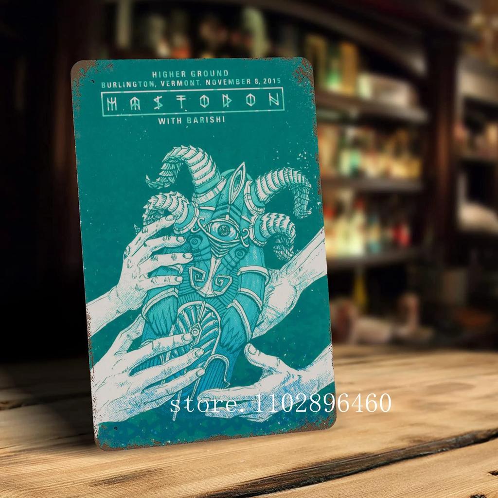 Mastodon Певец Металлические Таблички и Знаки настенный декор Винтажные Жестяные Таблички Капитан Металлический Постер Декор для Бара Паба Клуба Настенное Украшение