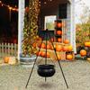 Halloween Large Witch Cauldron On Tripod Candy Bucket Halloween Bonfire Horror Carnival Party Outdoor Yard Decoration
