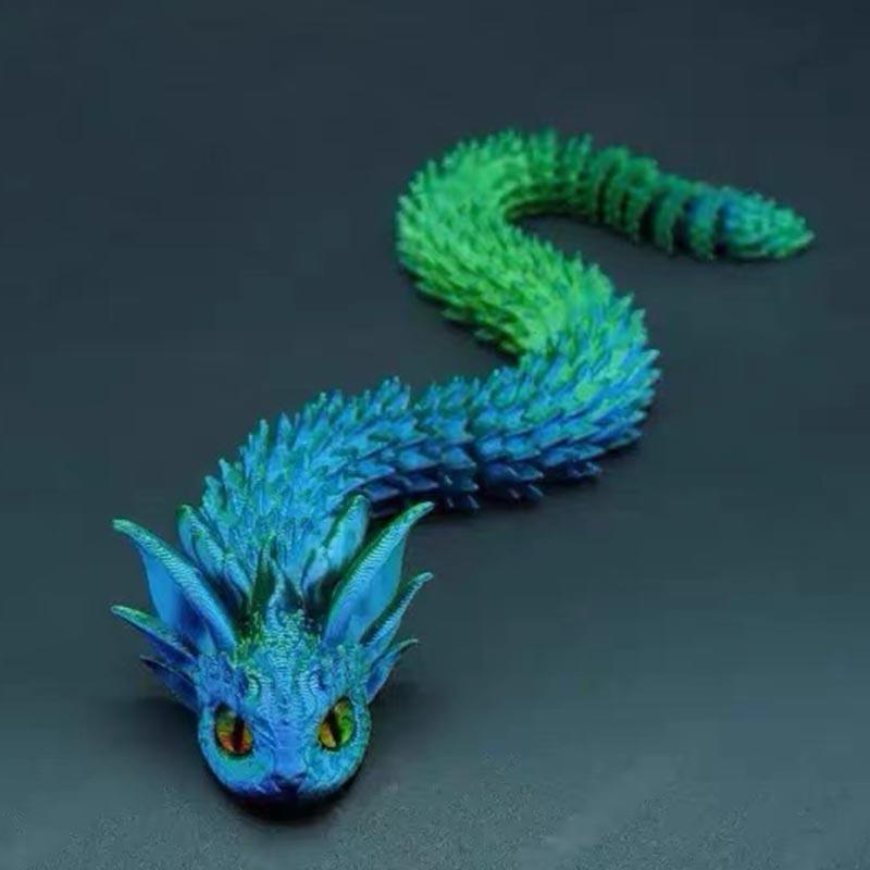 3D-печатная фигурка Змееящера с подвижными суставами, игрушка-антистресс, имитация змеи, украшение для рабочего стола, новогодние подарки, поделки, подарок