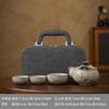 Ru Kiln Travel Tea Set One Pot Three Cups Outdoor Travel Portable Teapot Kuaike Cup Carry-on Bag Brewing Teapot