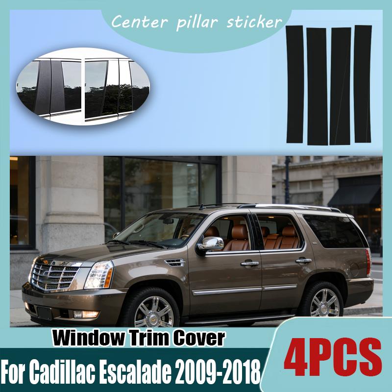 Для Cadillac Escalade 2009-2018 4 шт. Накладки на оконные молдинги Центральная пленка Столбы B C Наклейки Автоаксессуары