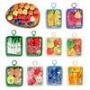 Cute Doll Storage Bag Plush Keychain Soft Fruit And Vegetable Bag Charm Cute Smiling Face Pendant with Hanging Ring