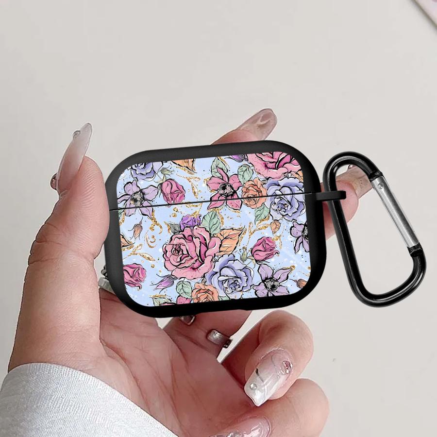 Чехол для наушников Чехол-крышка Для Airpods 2 3 Pro3 4 Pro 1 Pro2 Красивые Розы И Кот